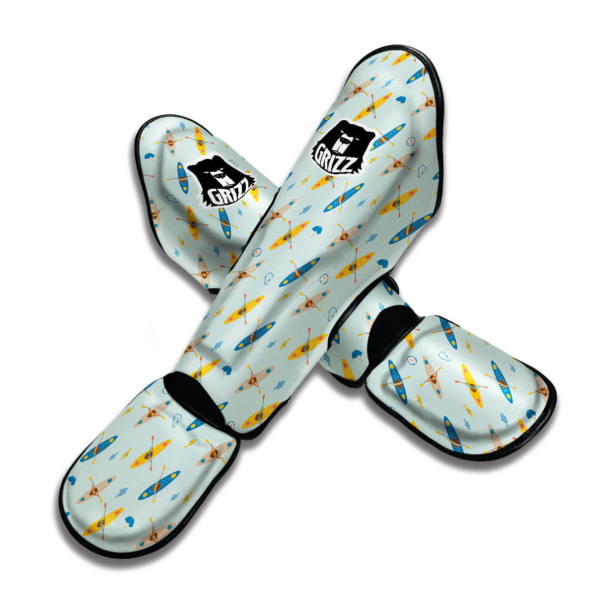 Kayak Sport Print Pattern Muay Thai Shin Guards-grizzshop