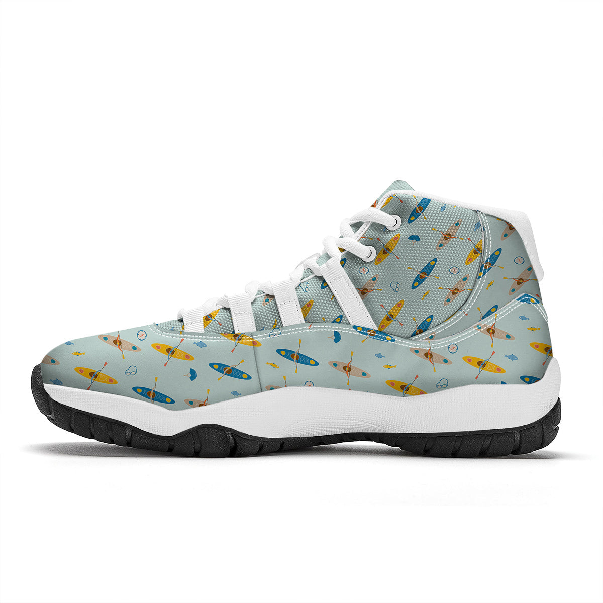 Kayak Sport Print Pattern White Bball Shoes-grizzshop