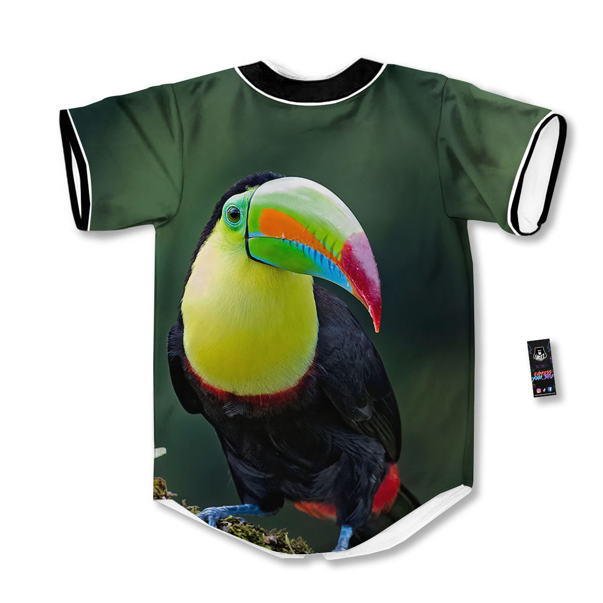 Keel-Billed Toucan Print Baseball Jersey-grizzshop