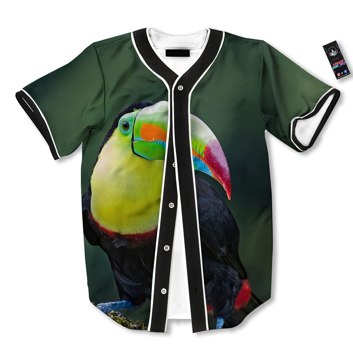 Keel-Billed Toucan Print Baseball Jersey-grizzshop