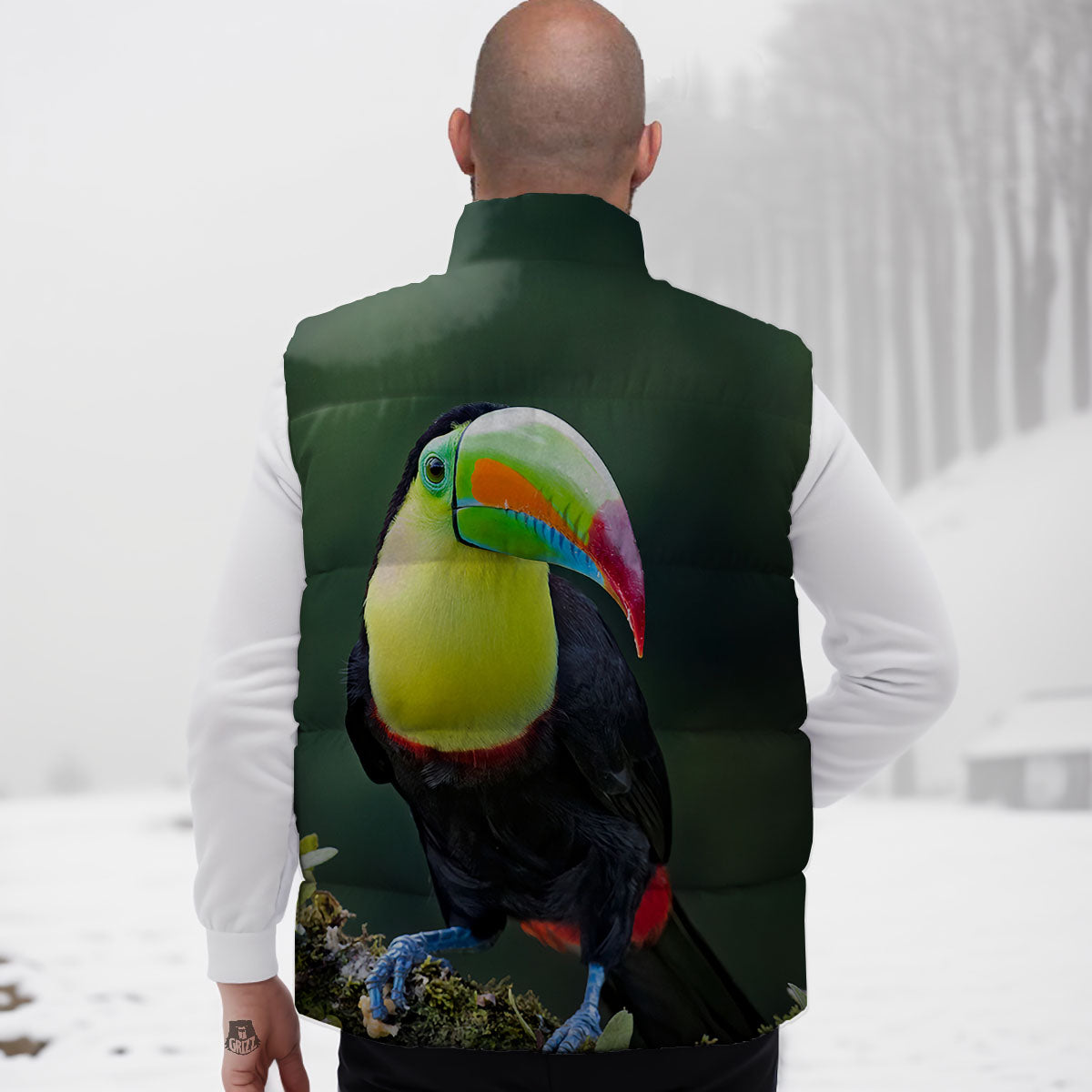 Keel-Billed Toucan Print Down Vest
