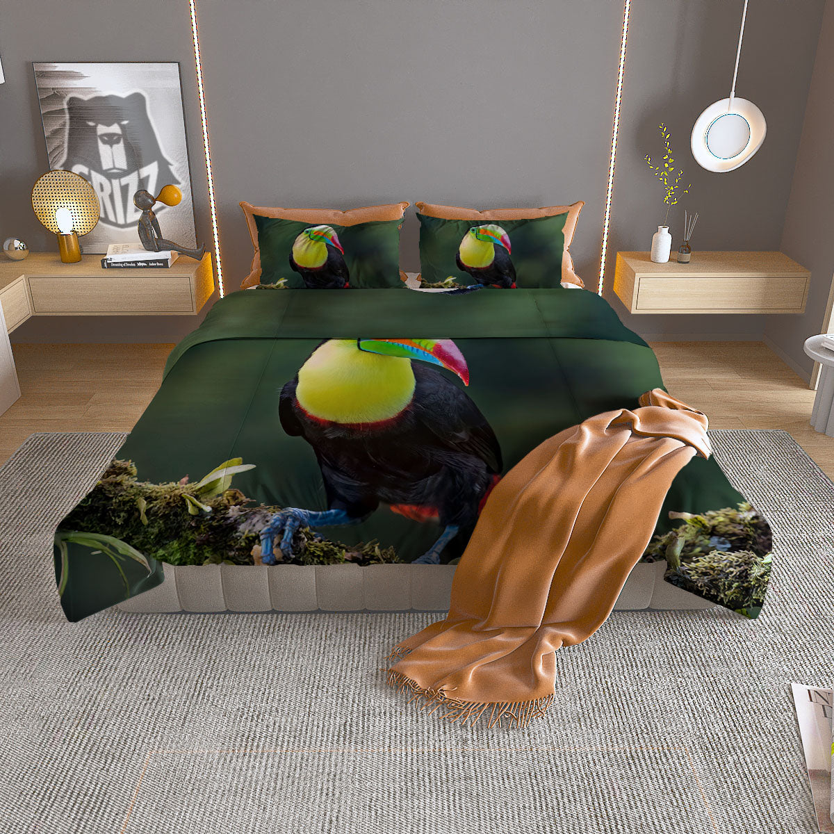 Keel-Billed Toucan Print Duvet Cover Bedding Set