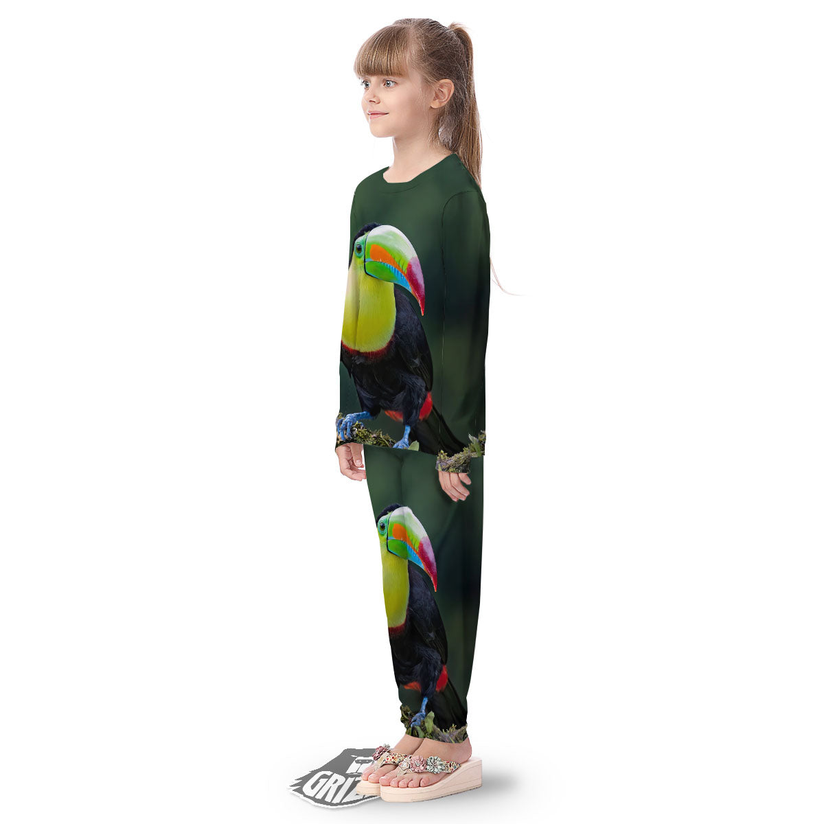 Keel-Billed Toucan Print Kid's Pajamas-grizzshop