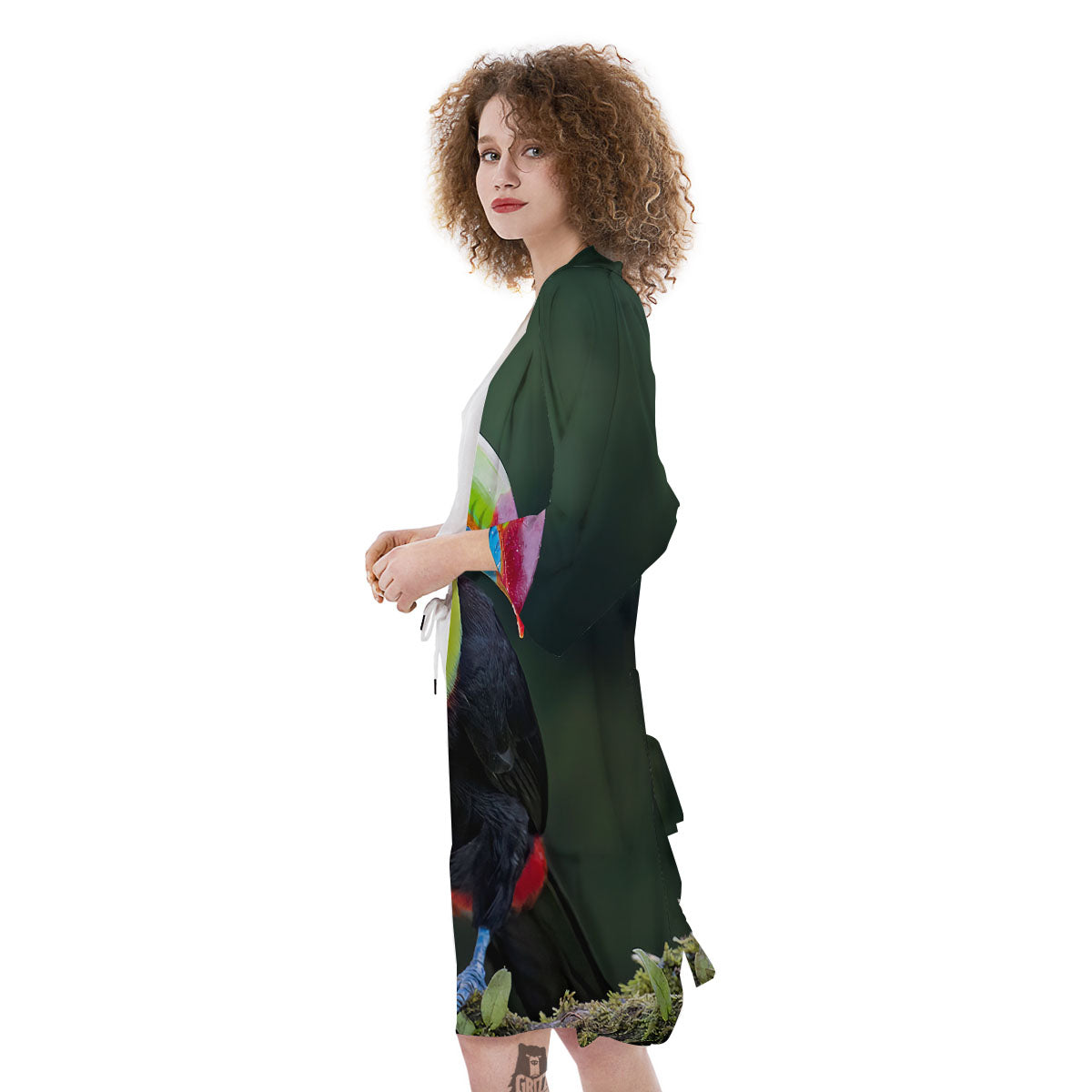 Keel-Billed Toucan Print Kimono-grizzshop
