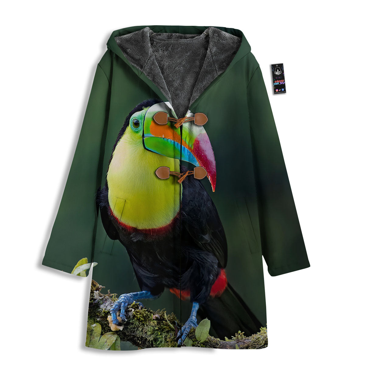Keel-Billed Toucan Print Men's Windbreaker Jacket-grizzshop