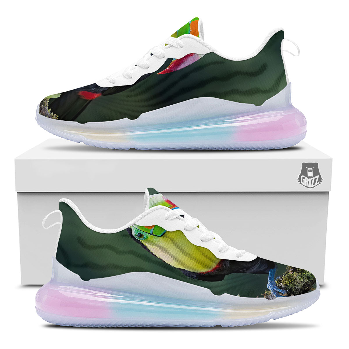 Keel-Billed Toucan Print Running Sneakers-grizzshop