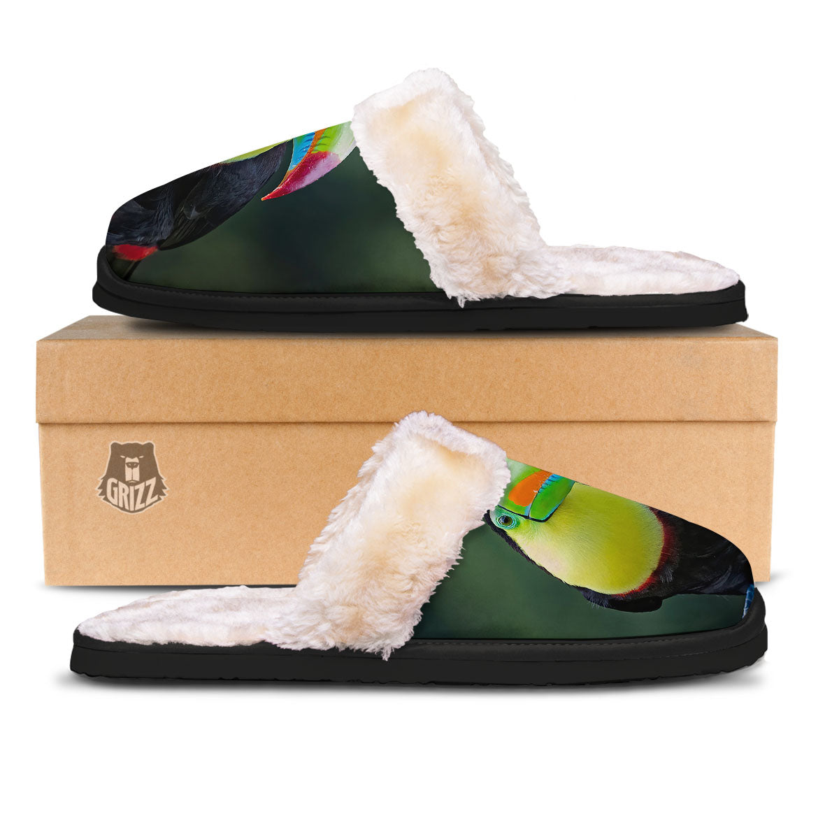 Keel-Billed Toucan Print Slippers-grizzshop