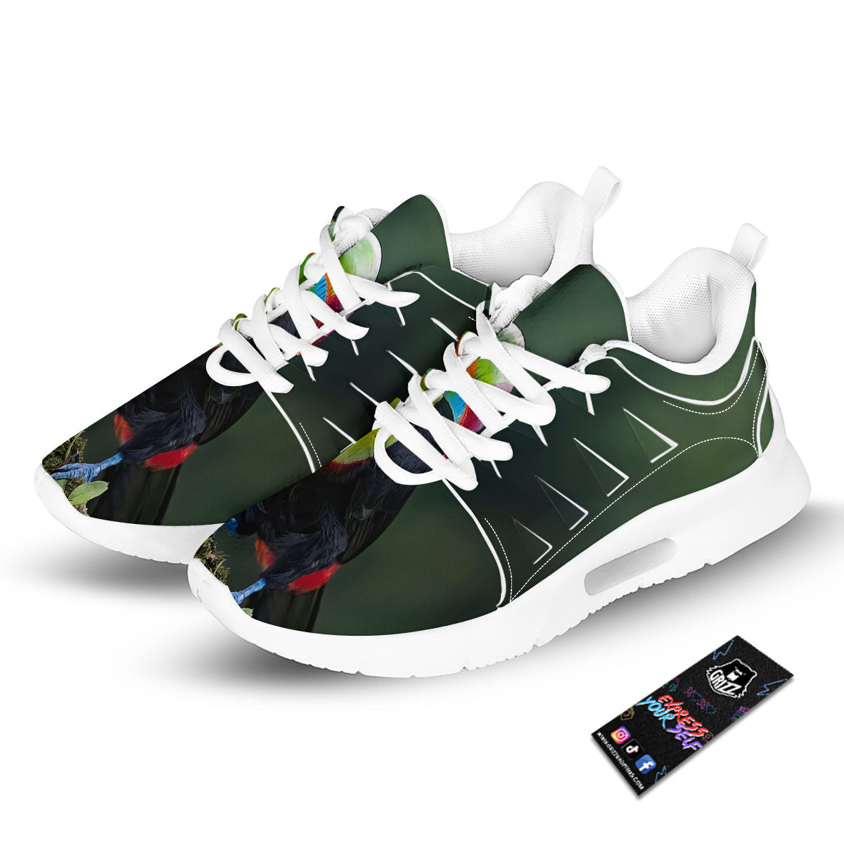 Keel-Billed Toucan Print Tennis Shoes-grizzshop