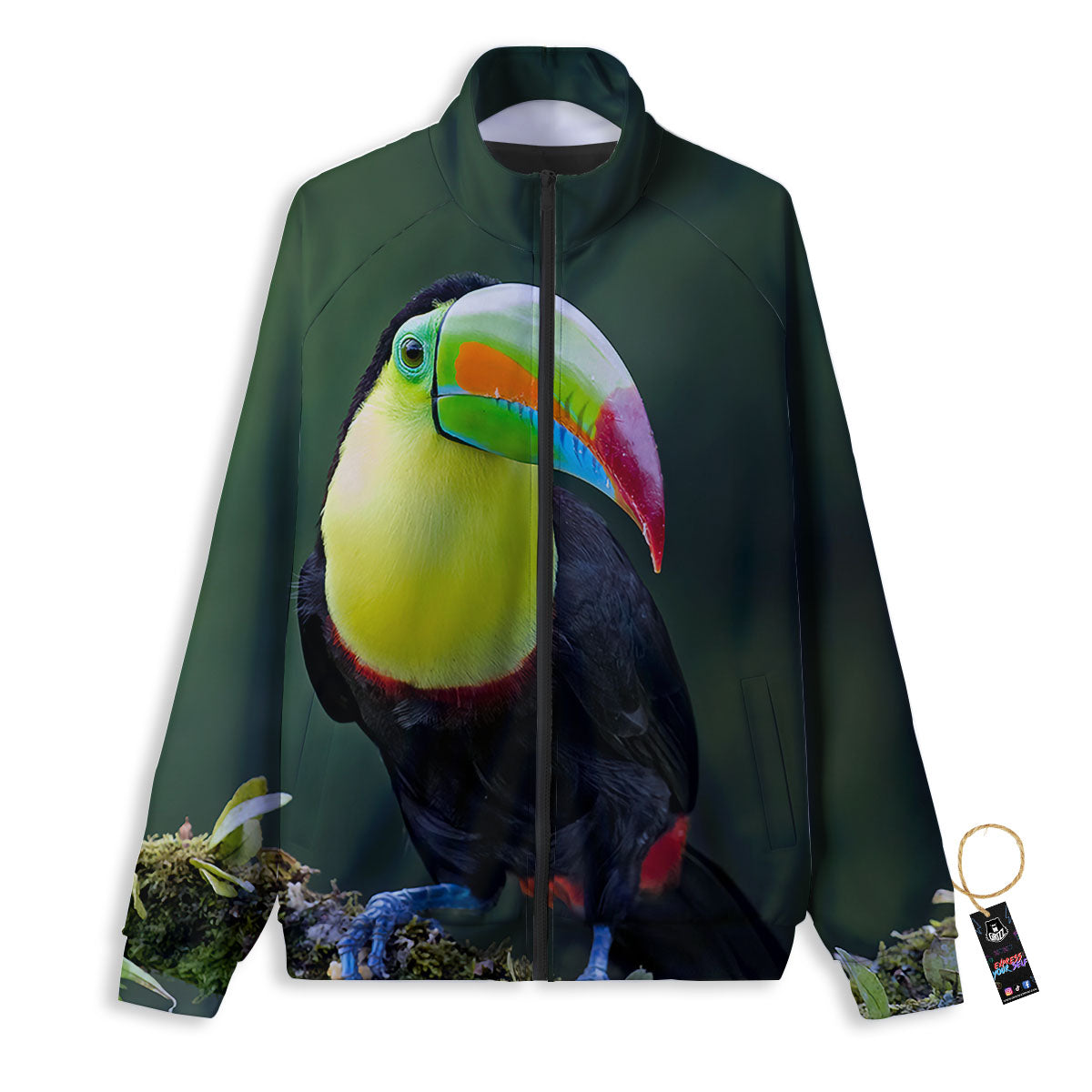 Keel-Billed Toucan Print Track Jacket-grizzshop