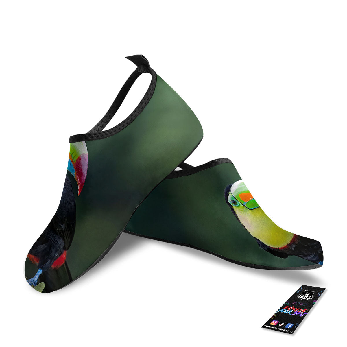 Keel-Billed Toucan Print Water Shoes-grizzshop