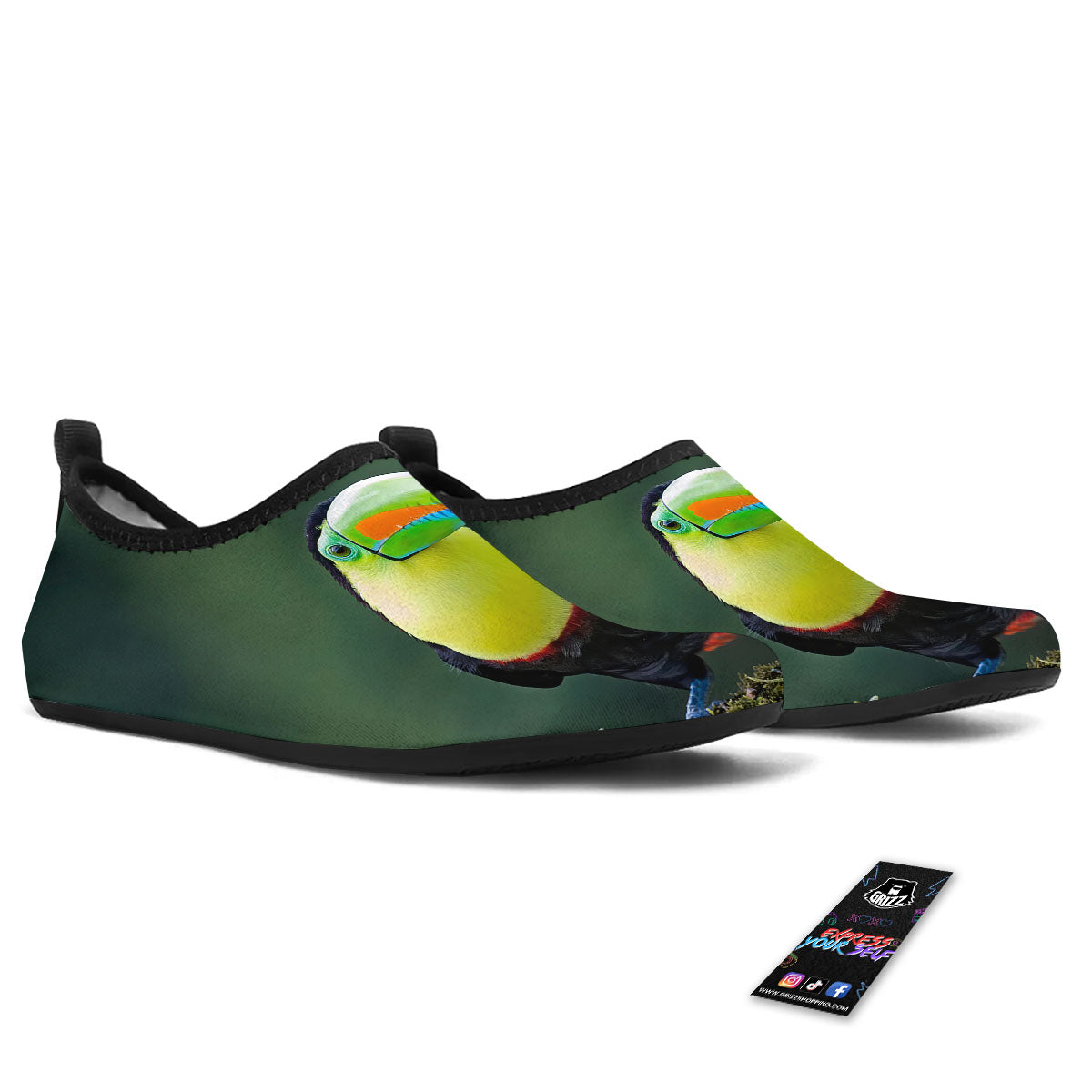 Keel-Billed Toucan Print Water Shoes-grizzshop