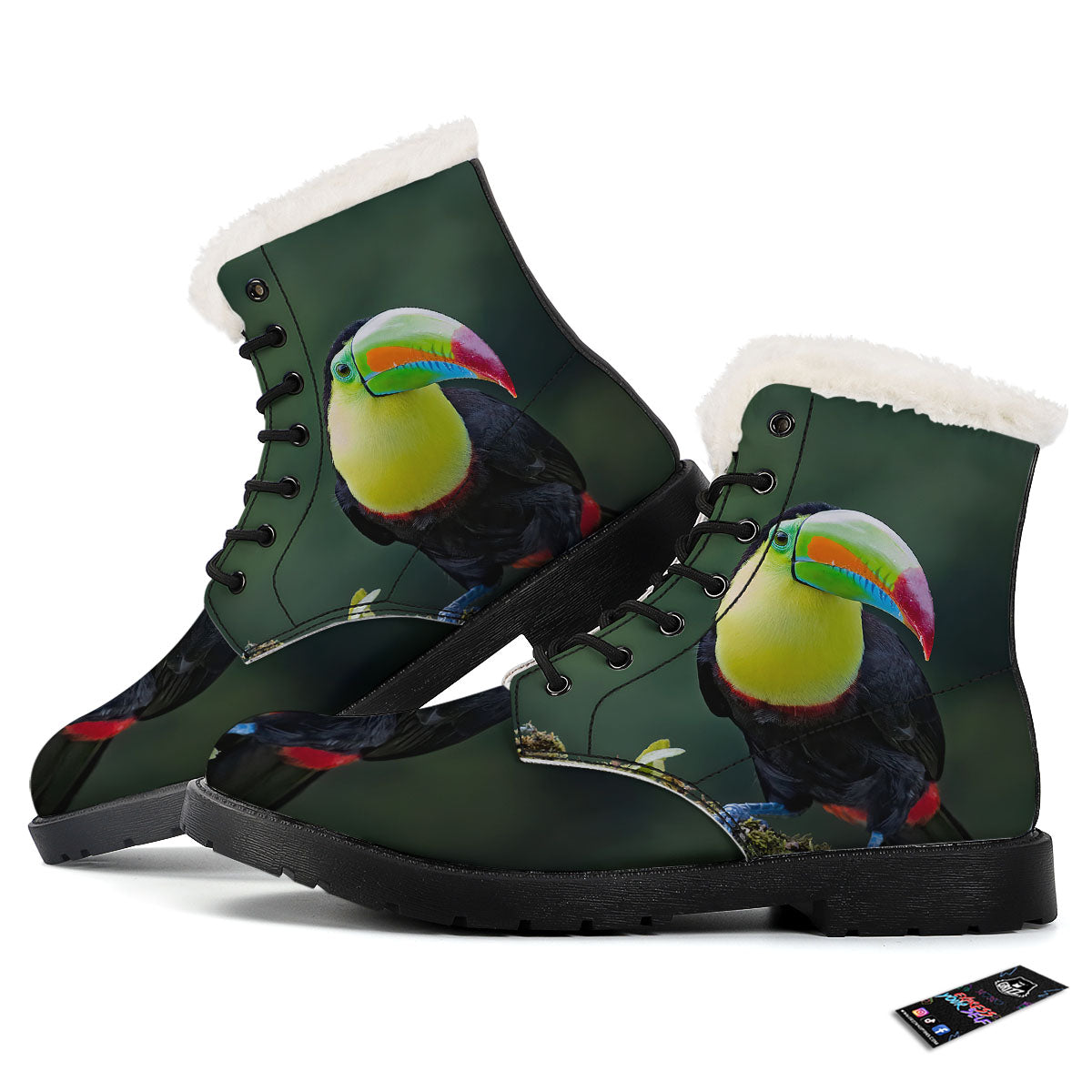 Keel-Billed Toucan Print Winter Boots-grizzshop