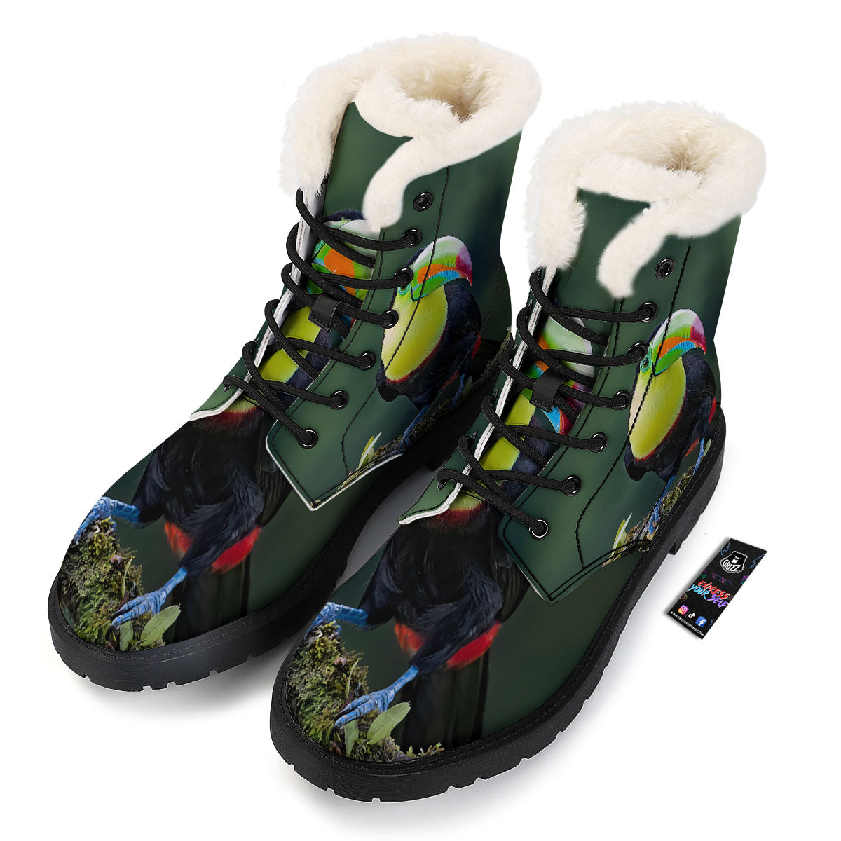 Keel-Billed Toucan Print Winter Boots-grizzshop
