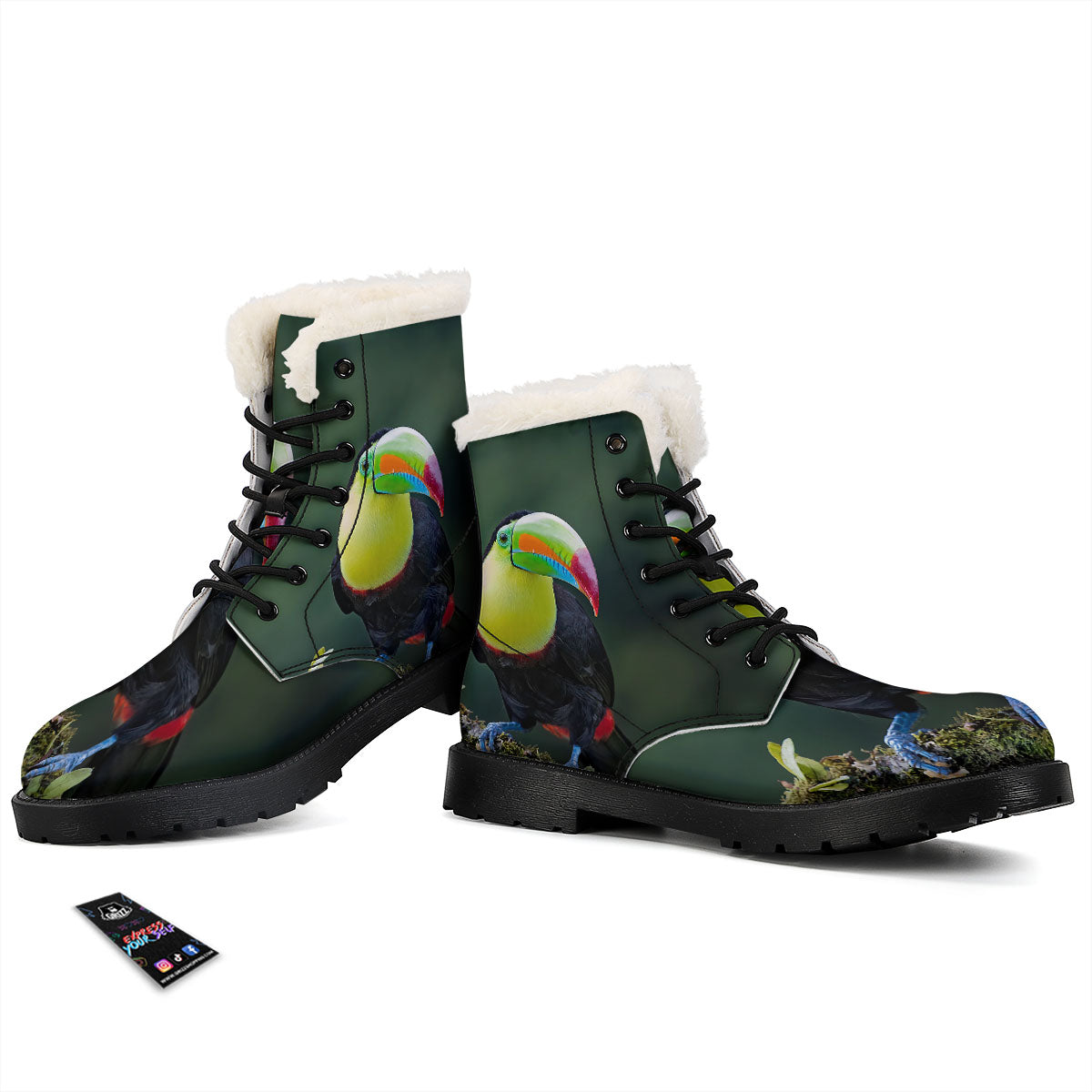 Keel-Billed Toucan Print Winter Boots-grizzshop