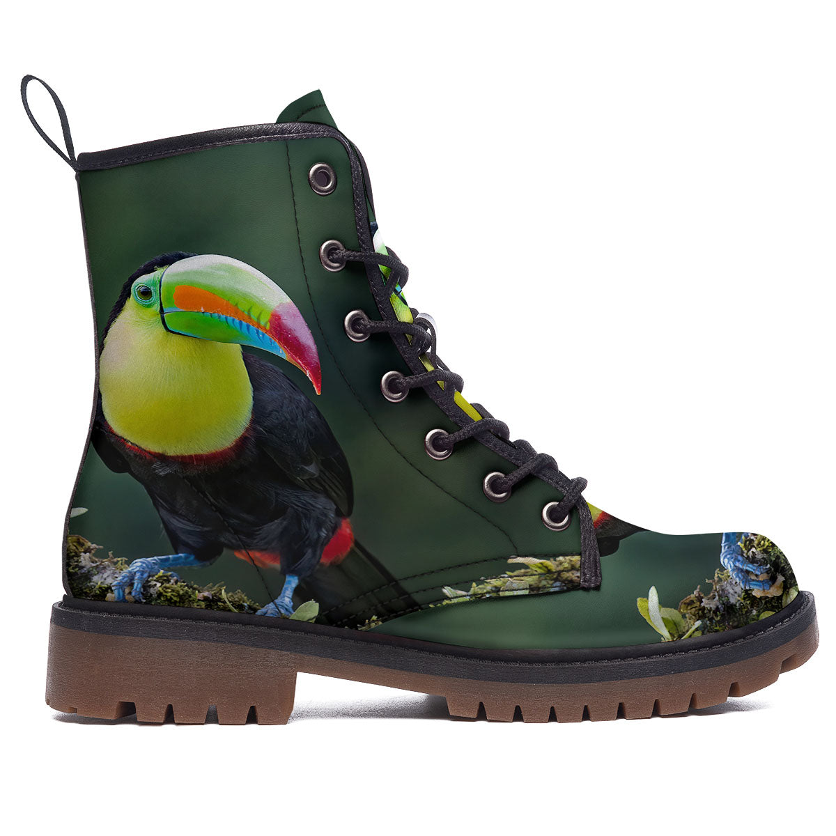 Keel-Billed Toucan Print Work Boots-grizzshop