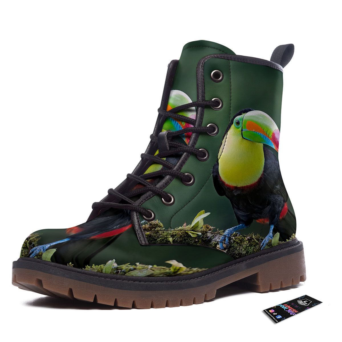 Keel-Billed Toucan Print Work Boots-grizzshop