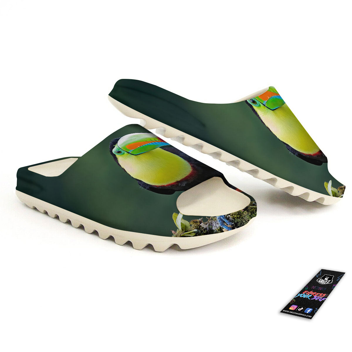 Keel-Billed Toucan Print Sandals-grizzshop