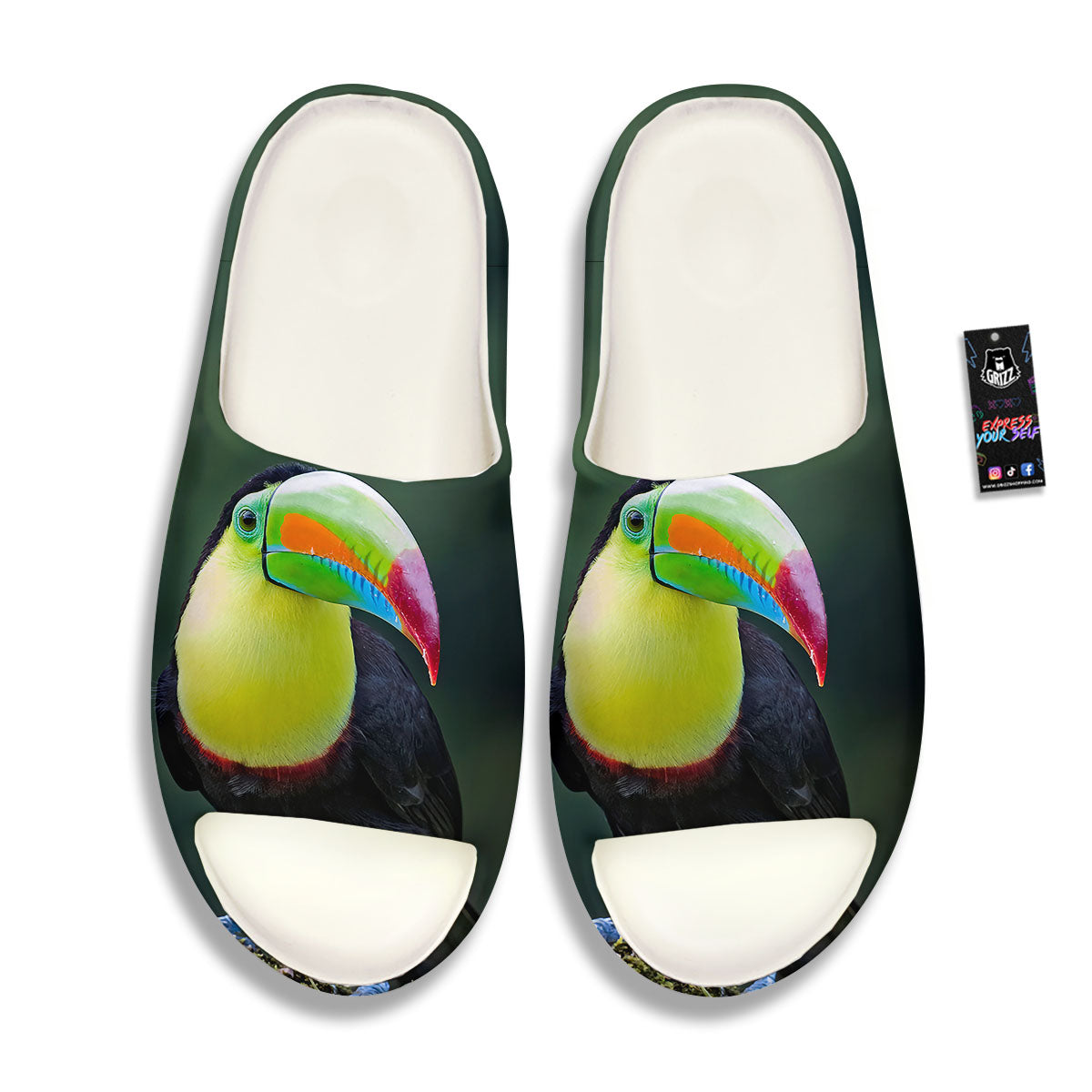 Keel-Billed Toucan Print Sandals-grizzshop