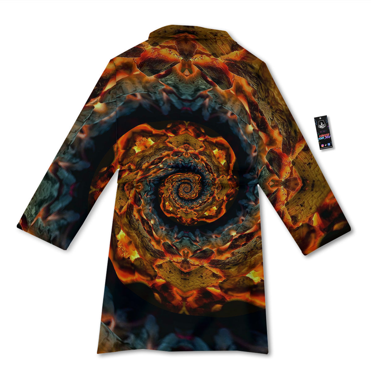 Keleidoscope Lava Texture Print Bathrobe-grizzshop
