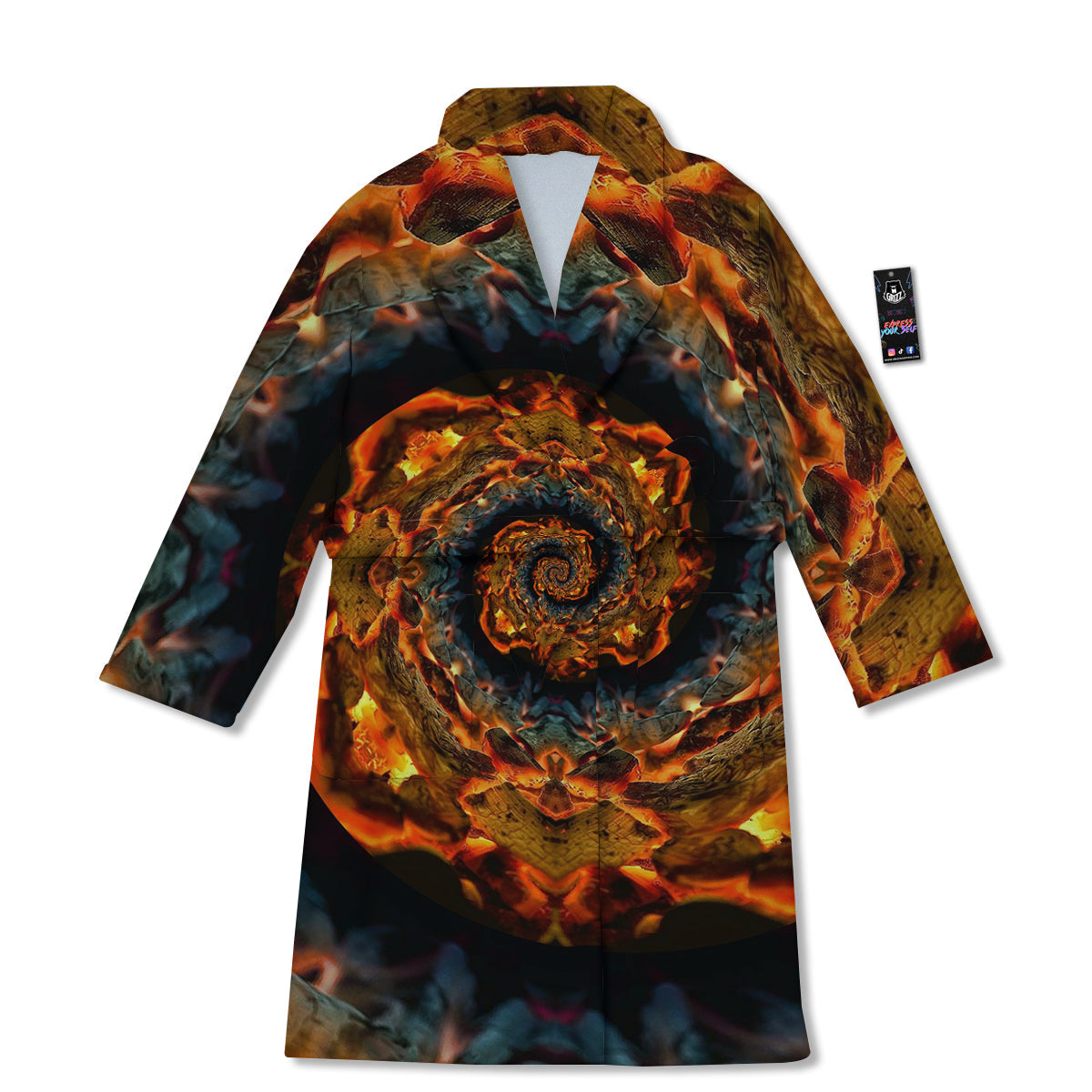 Keleidoscope Lava Texture Print Bathrobe-grizzshop