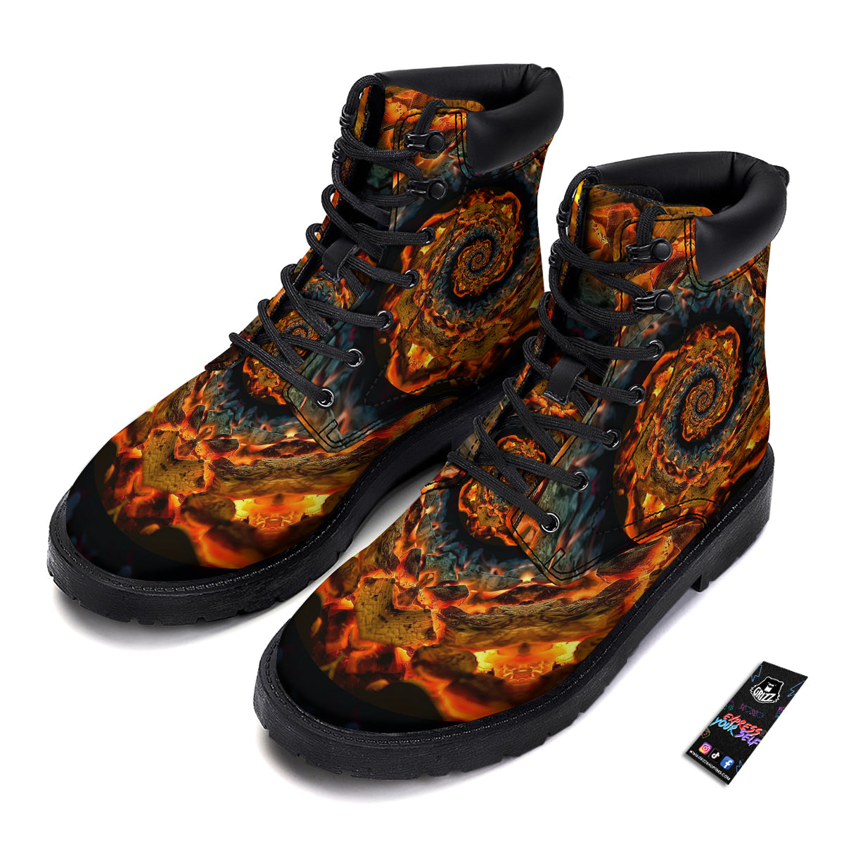 Keleidoscope Lava Texture Print Boots-grizzshop