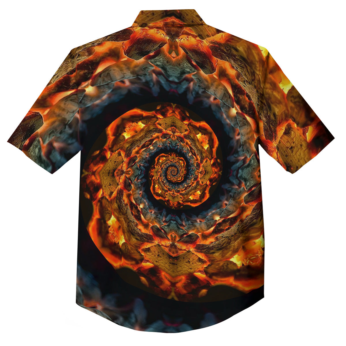 Keleidoscope Lava Texture Print Button Up Shirt-grizzshop