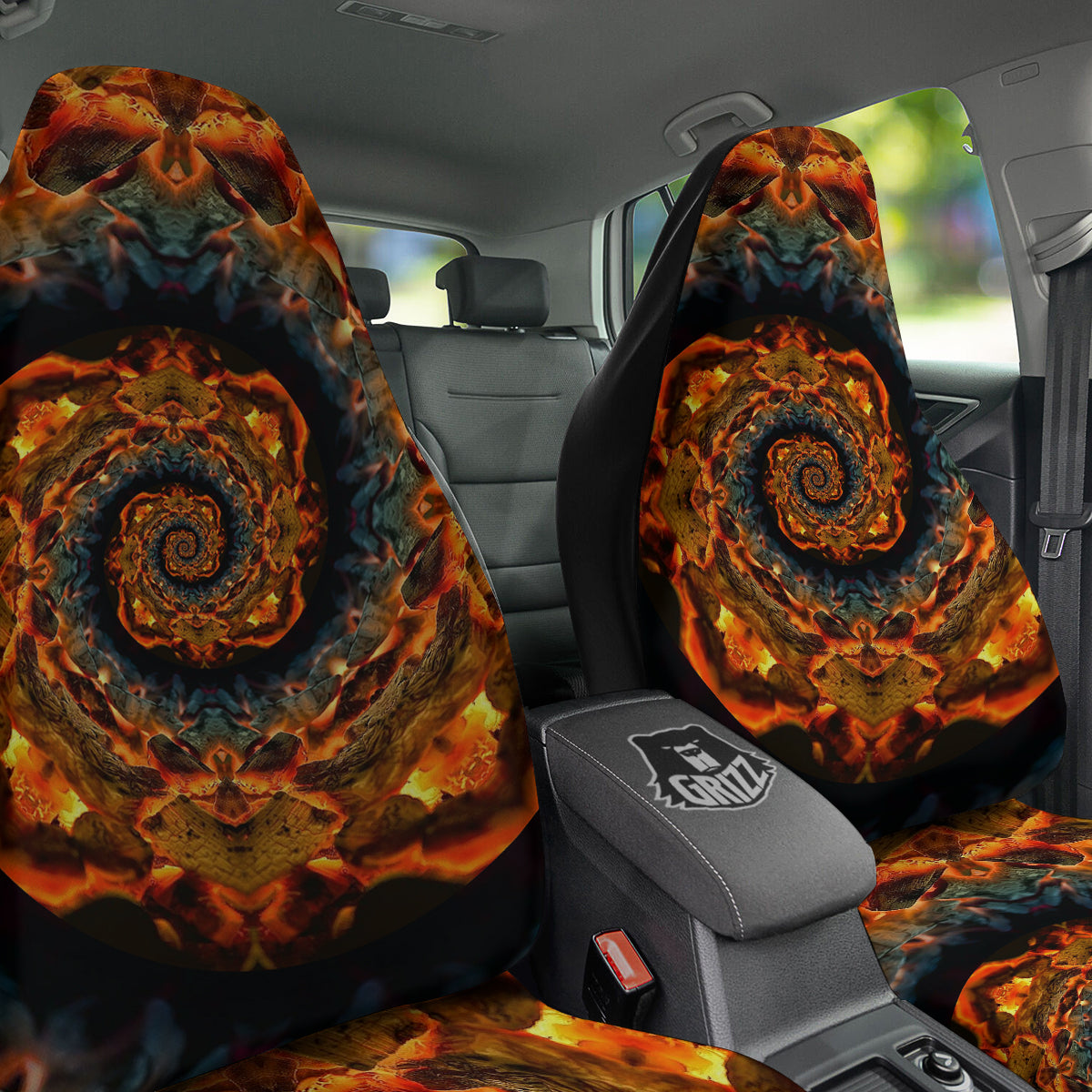 Keleidoscope Lava Texture Print Car Seat Covers-grizzshop