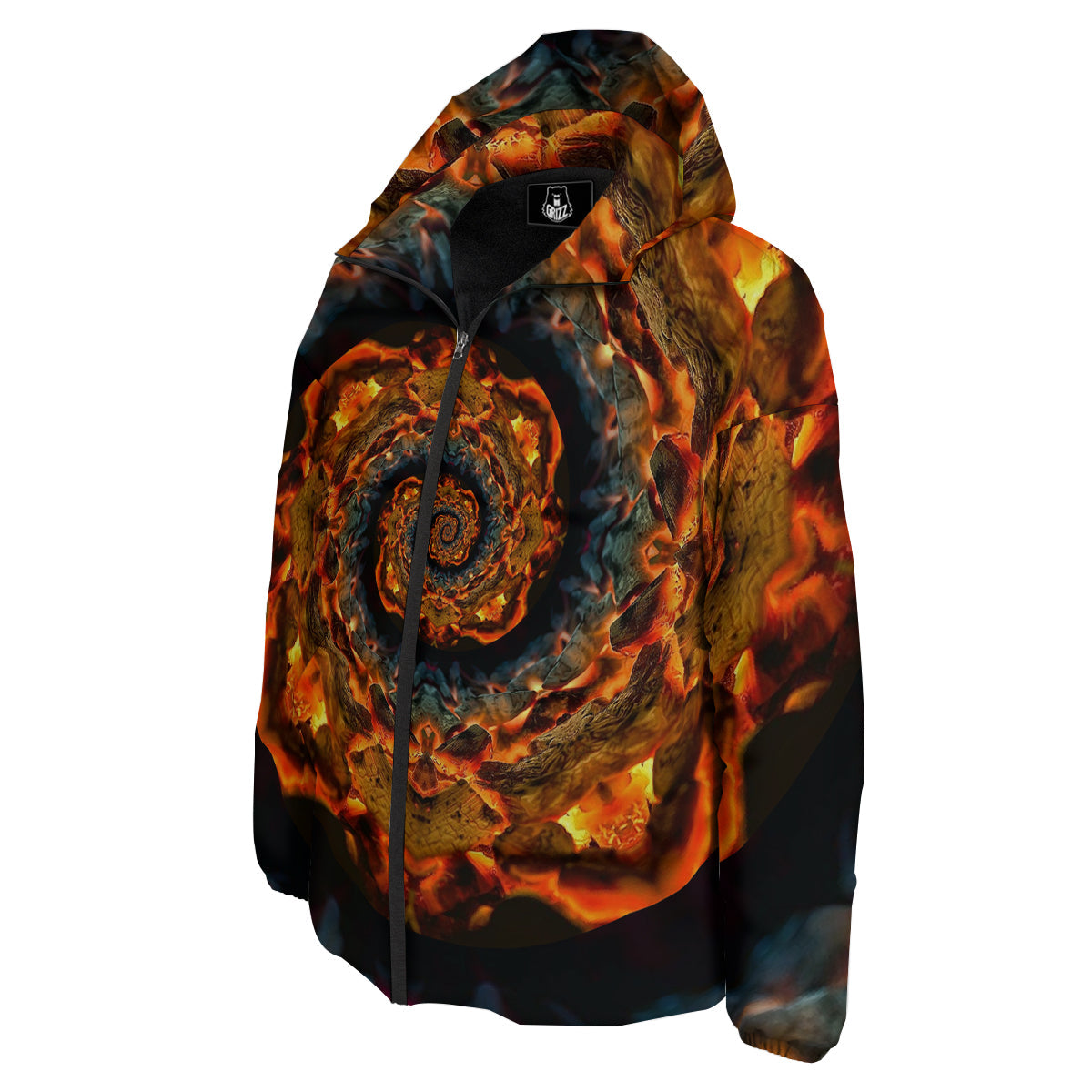 Keleidoscope Lava Texture Print Down Jacket-grizzshop