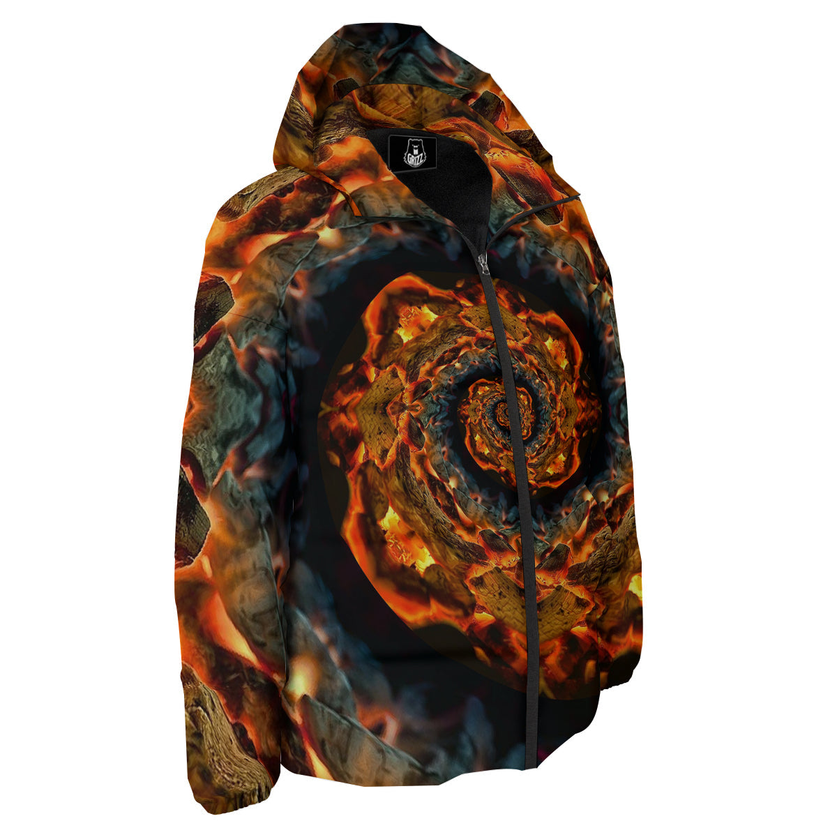 Keleidoscope Lava Texture Print Down Jacket-grizzshop