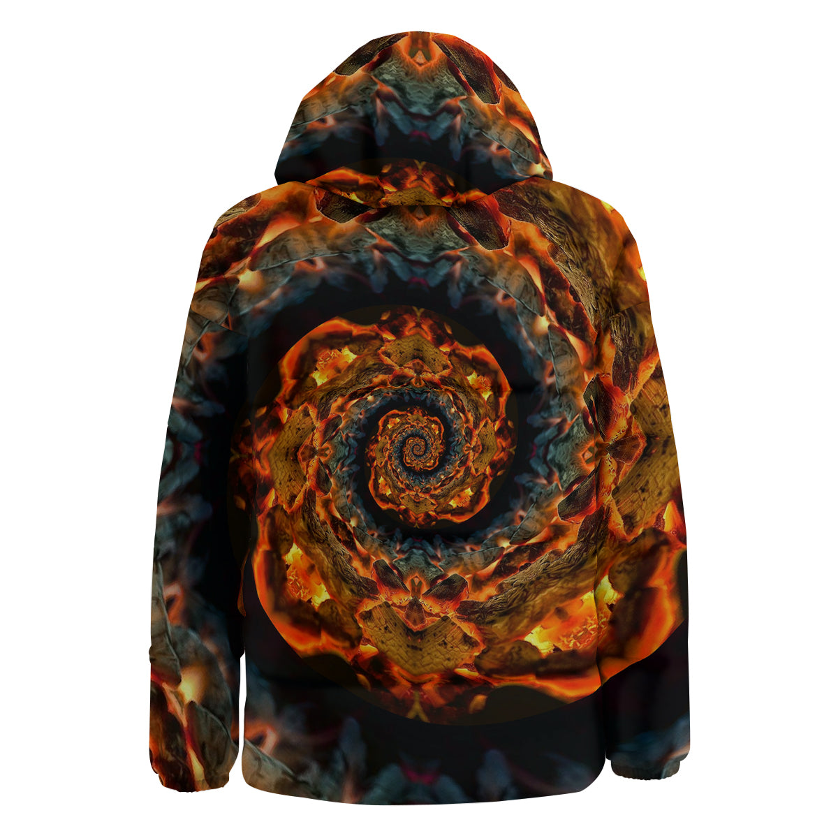 Keleidoscope Lava Texture Print Down Jacket-grizzshop