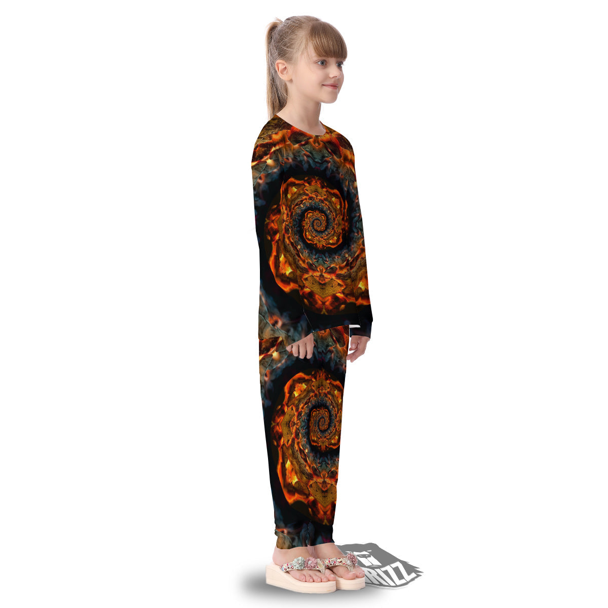 Keleidoscope Lava Texture Print Kid's Pajamas-grizzshop