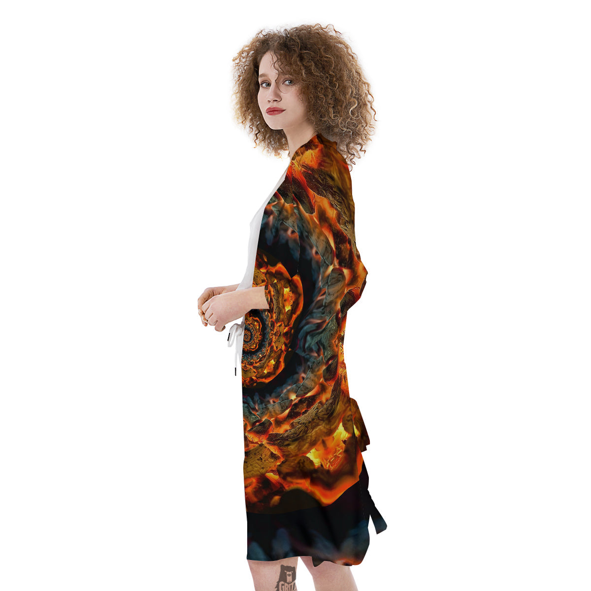 Keleidoscope Lava Texture Print Kimono-grizzshop