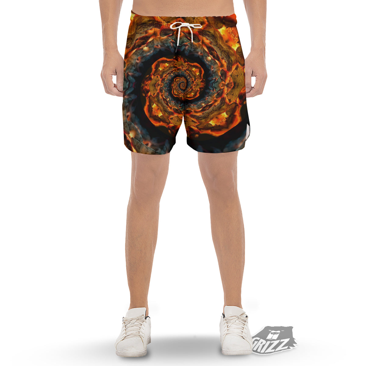 Keleidoscope Lava Texture Print Men's Gym Shorts-grizzshop