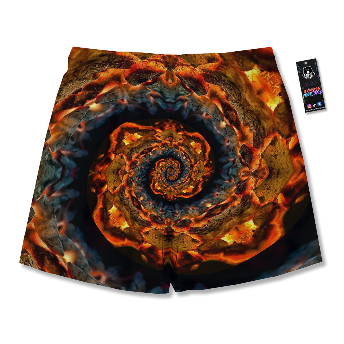 Keleidoscope Lava Texture Print Men's Running Shorts-grizzshop