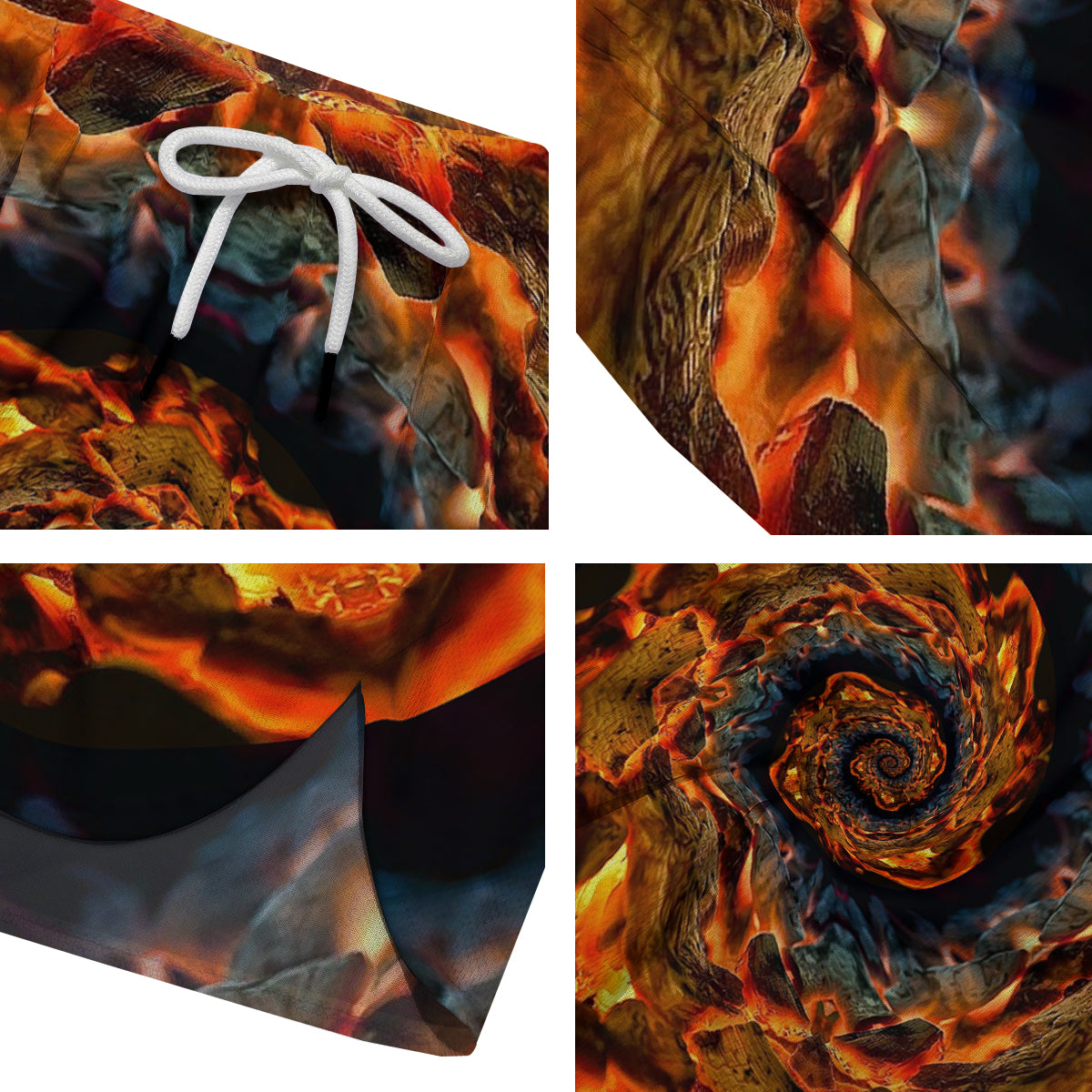 Keleidoscope Lava Texture Print Men's Running Shorts-grizzshop