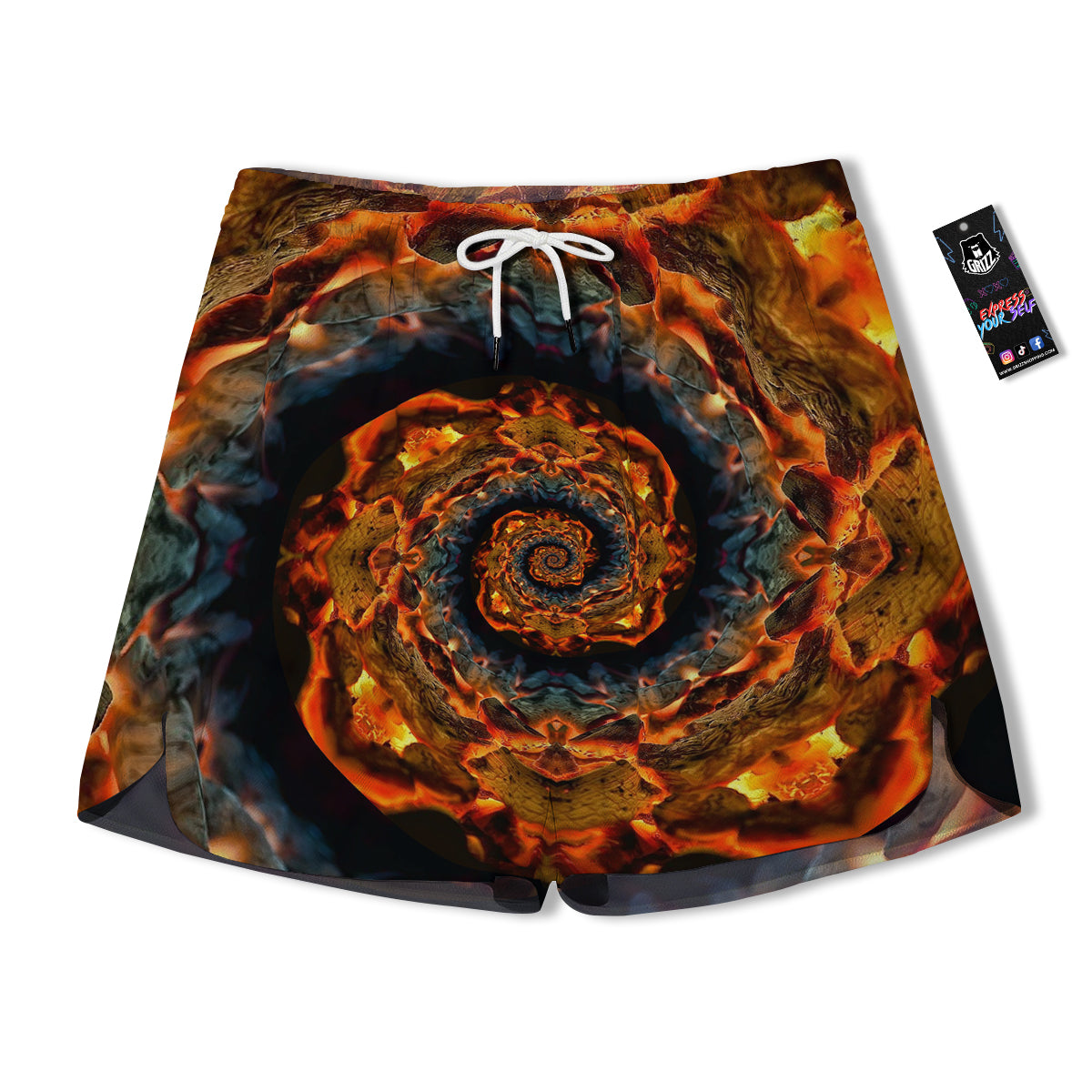 Keleidoscope Lava Texture Print Men's Running Shorts-grizzshop
