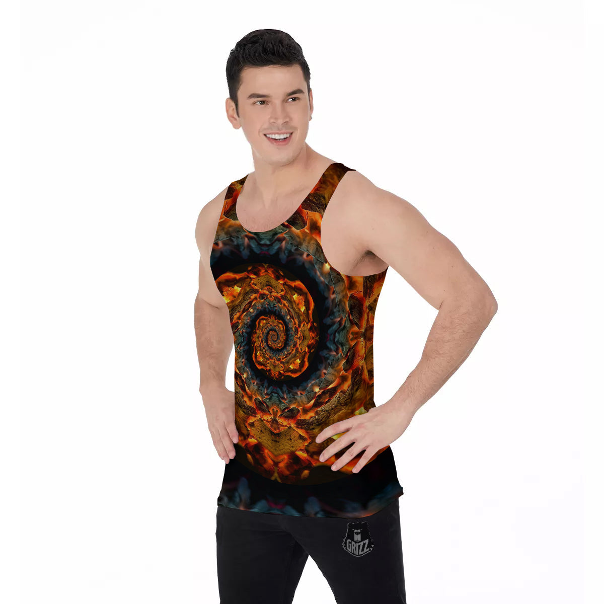 Keleidoscope Lava Texture Print Men's Tank Top-grizzshop