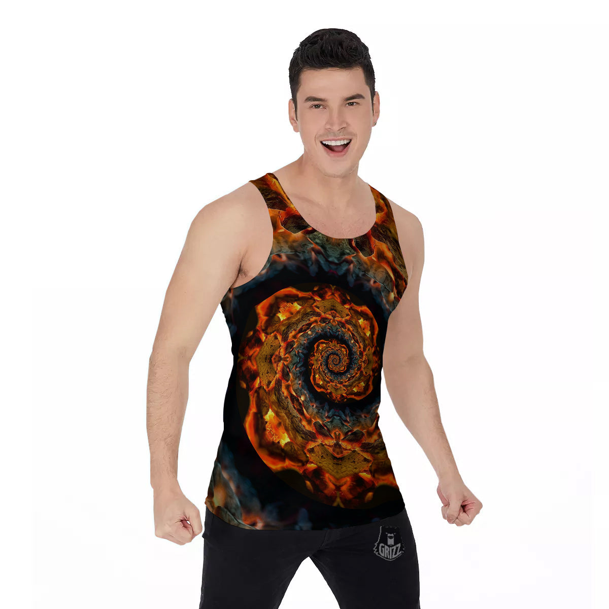 Keleidoscope Lava Texture Print Men's Tank Top-grizzshop