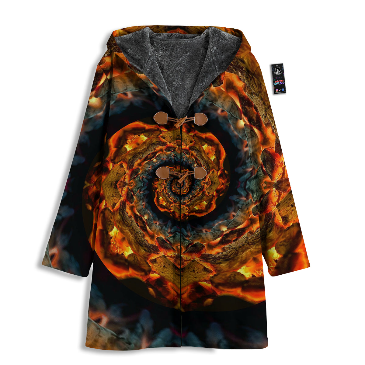 Keleidoscope Lava Texture Print Men's Windbreaker Jacket-grizzshop