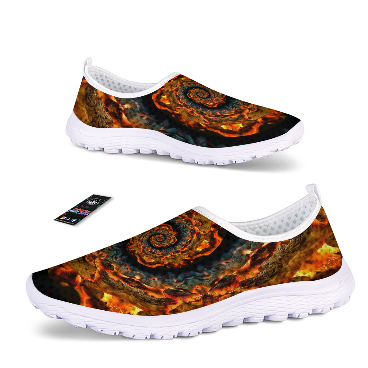 Keleidoscope Lava Texture Print Nurse Shoes-grizzshop