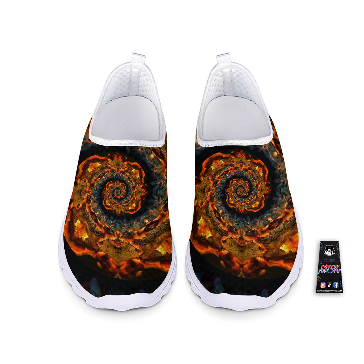Keleidoscope Lava Texture Print Nurse Shoes-grizzshop
