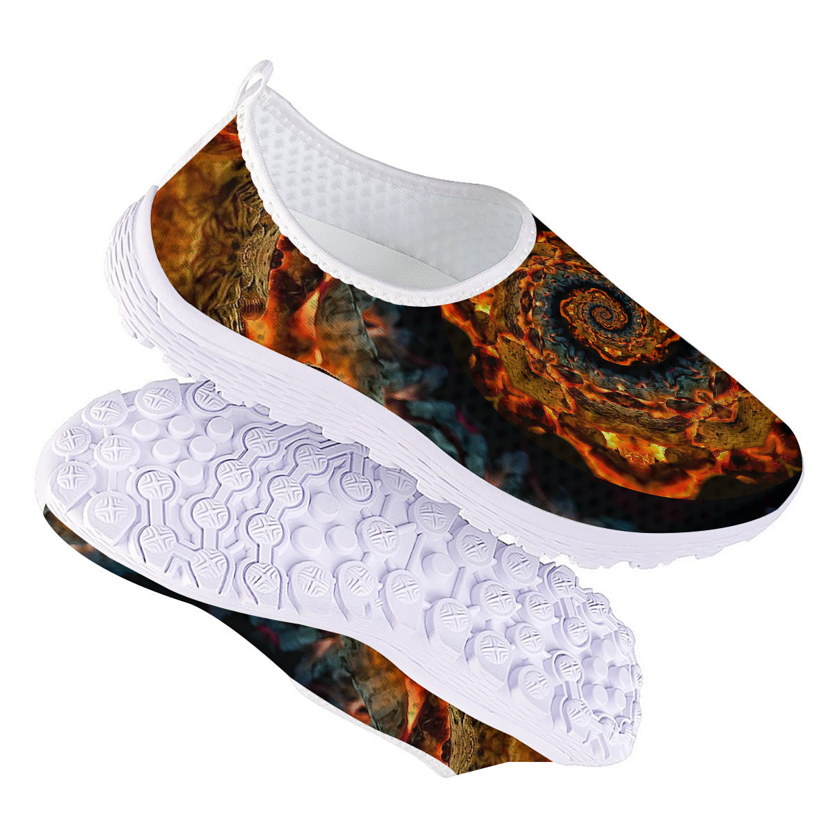 Keleidoscope Lava Texture Print Nurse Shoes-grizzshop