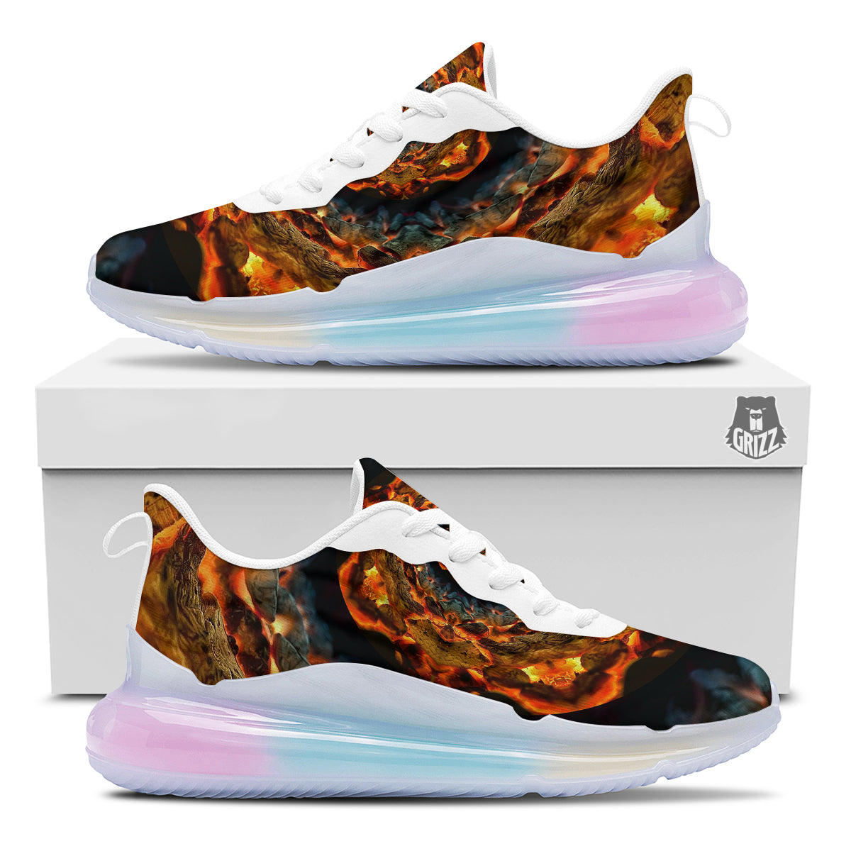 Keleidoscope Lava Texture Print Running Sneakers-grizzshop