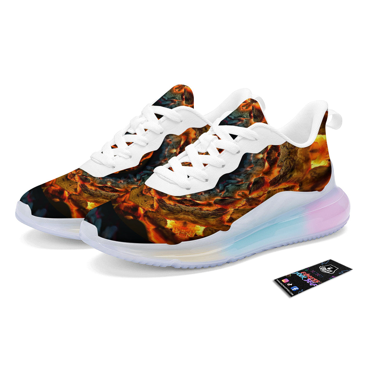 Keleidoscope Lava Texture Print Running Sneakers-grizzshop