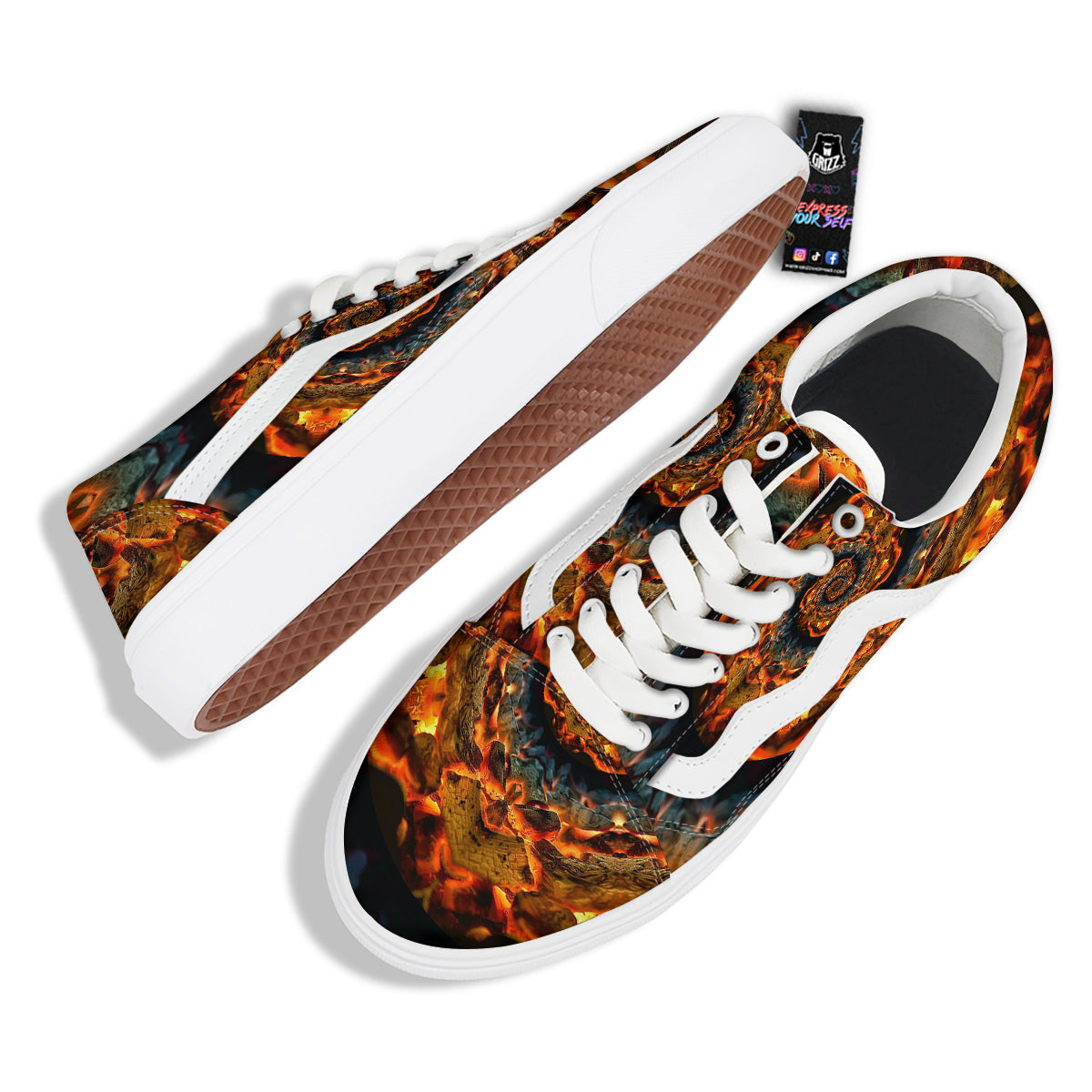 Keleidoscope Lava Texture Print Skate Shoes-grizzshop
