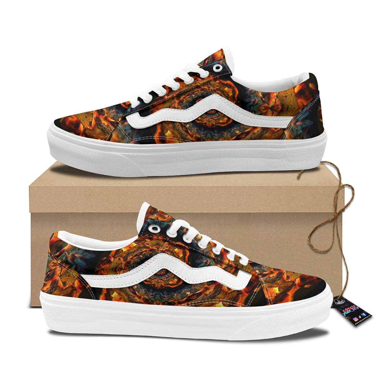 Keleidoscope Lava Texture Print Skate Shoes-grizzshop