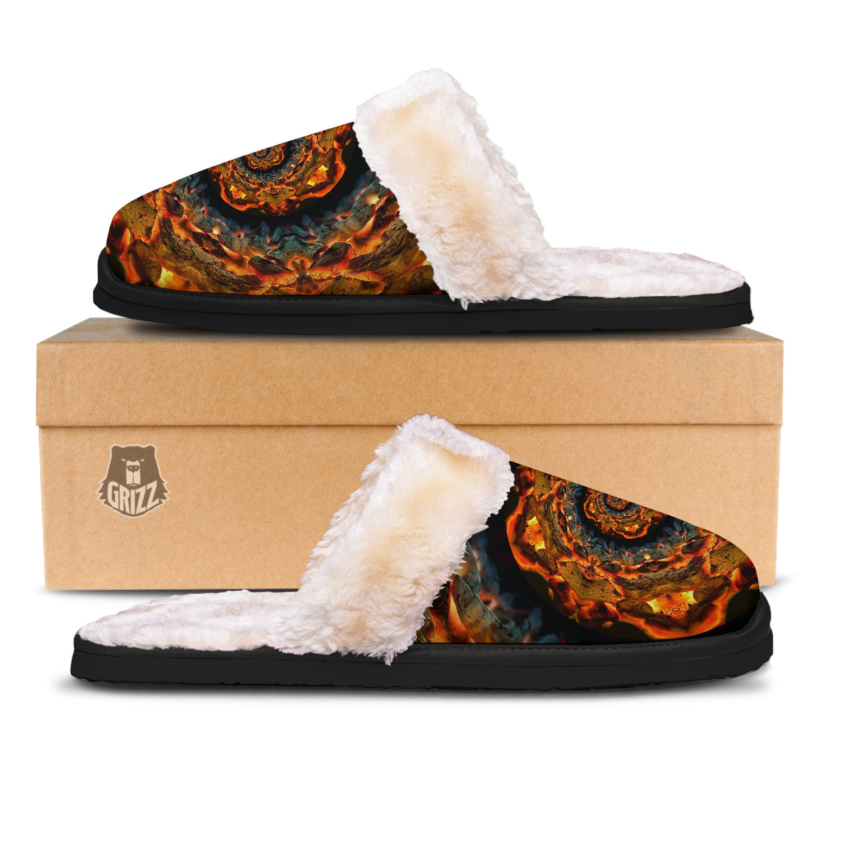 Keleidoscope Lava Texture Print Slippers-grizzshop