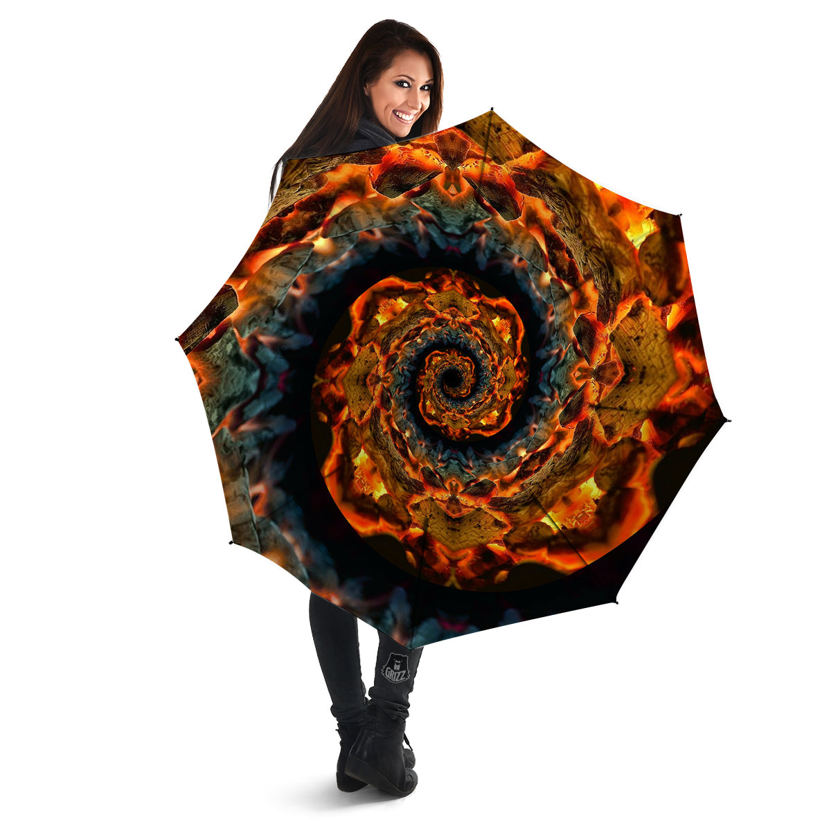 Keleidoscope Lava Texture Print Umbrella-grizzshop