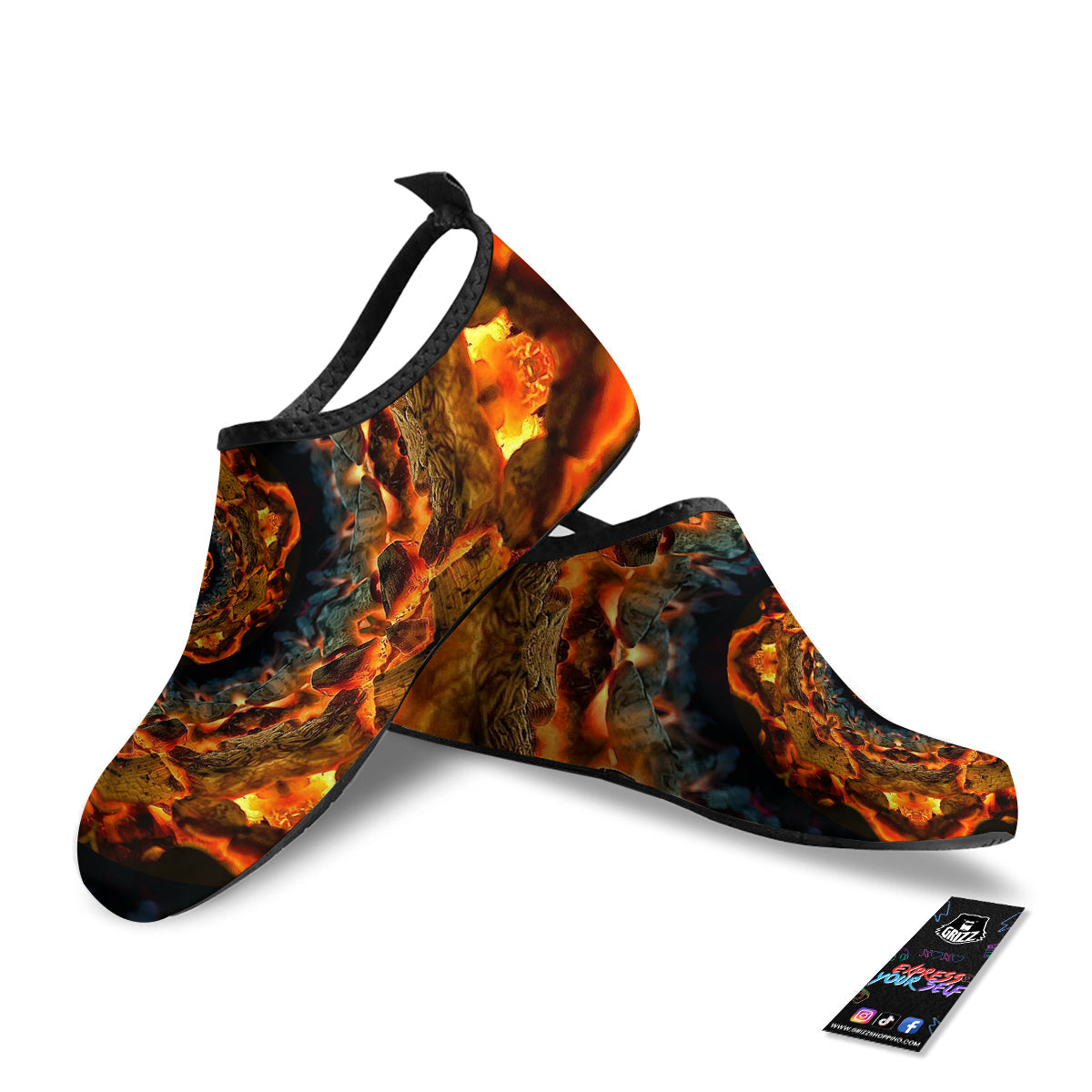 Keleidoscope Lava Texture Print Water Shoes-grizzshop