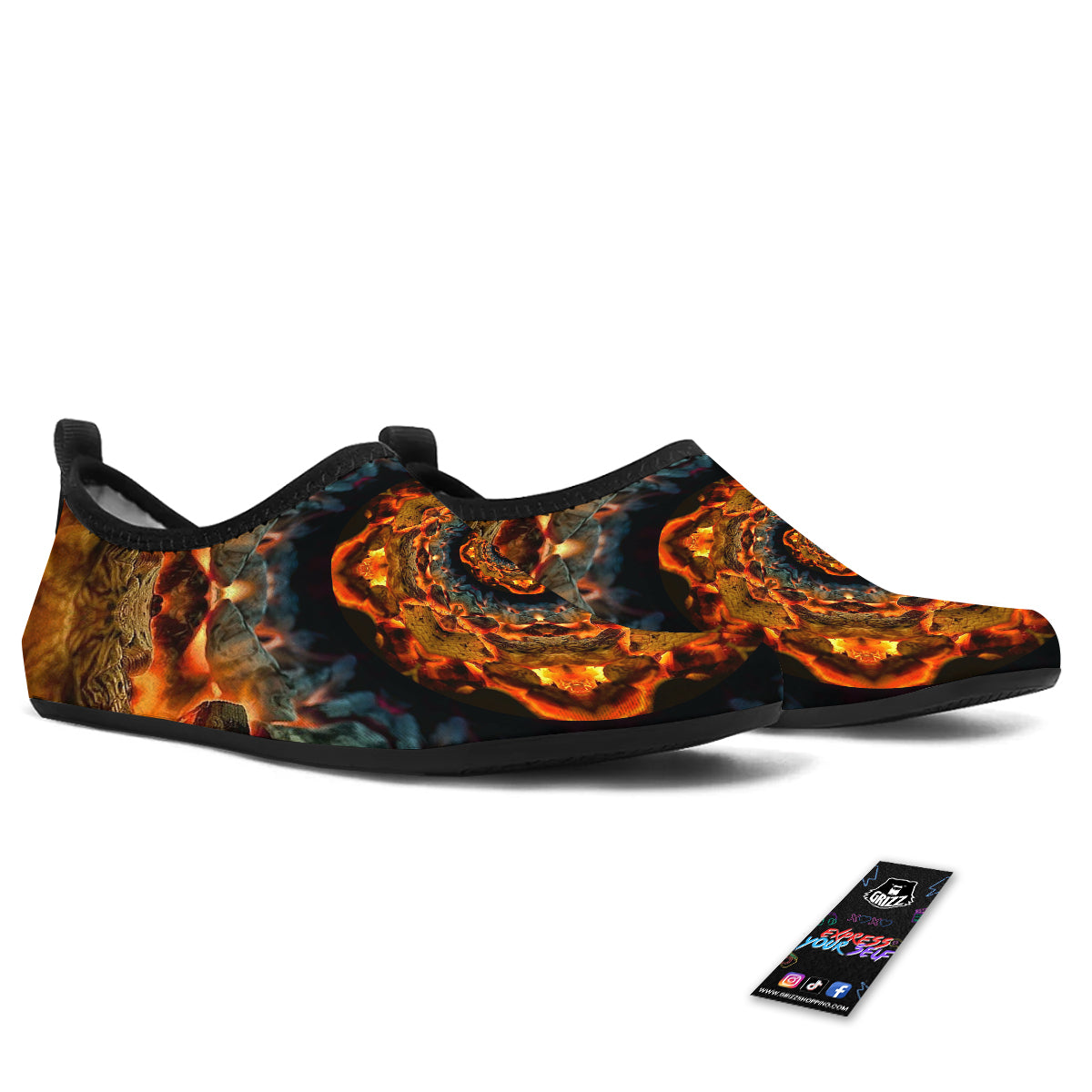Keleidoscope Lava Texture Print Water Shoes-grizzshop